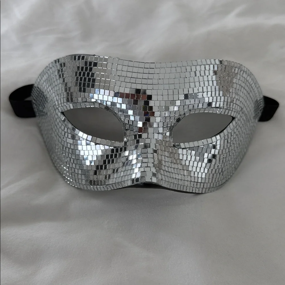 Silver Sequin Party Mask